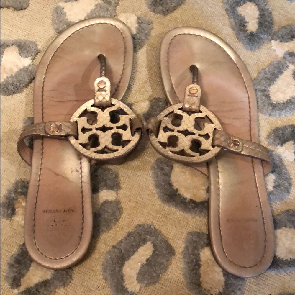 Tory Burch light gold miller sandals